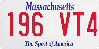 MA license plate 196VT4