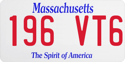 MA license plate 196VT6