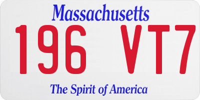 MA license plate 196VT7