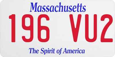 MA license plate 196VU2