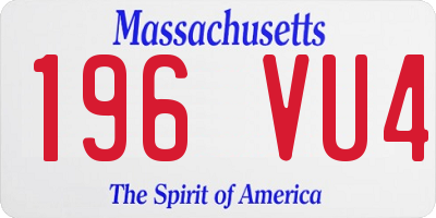 MA license plate 196VU4