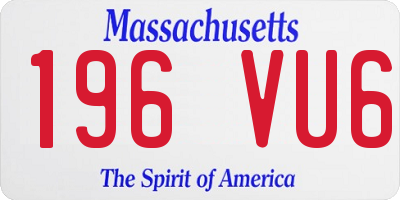 MA license plate 196VU6