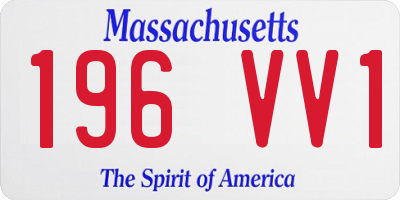MA license plate 196VV1