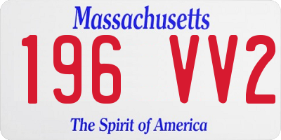 MA license plate 196VV2