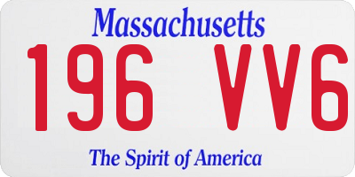 MA license plate 196VV6