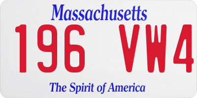 MA license plate 196VW4