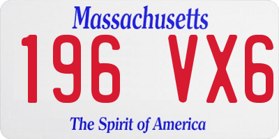 MA license plate 196VX6