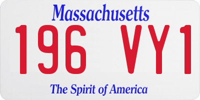 MA license plate 196VY1