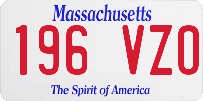 MA license plate 196VZ0
