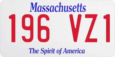 MA license plate 196VZ1