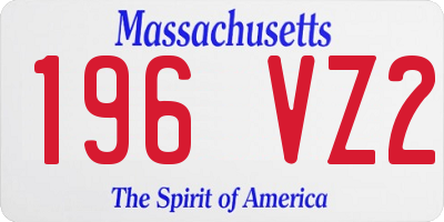 MA license plate 196VZ2