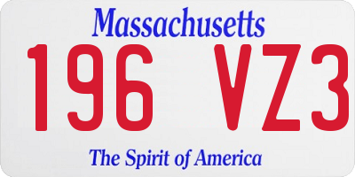 MA license plate 196VZ3