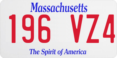 MA license plate 196VZ4