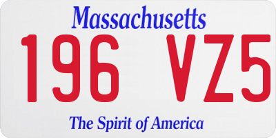MA license plate 196VZ5