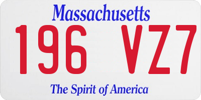 MA license plate 196VZ7