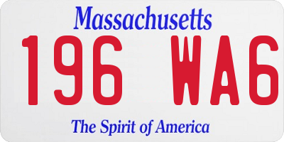 MA license plate 196WA6