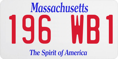 MA license plate 196WB1
