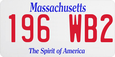 MA license plate 196WB2