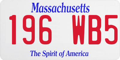 MA license plate 196WB5