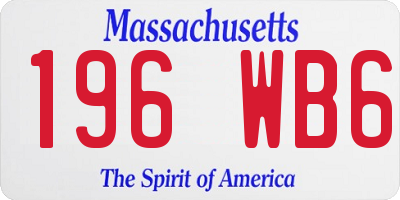 MA license plate 196WB6