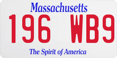 MA license plate 196WB9