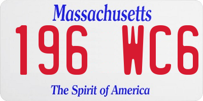 MA license plate 196WC6