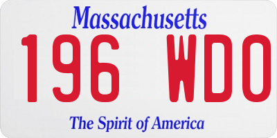 MA license plate 196WD0
