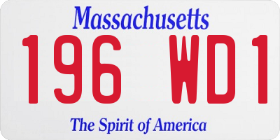 MA license plate 196WD1