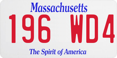 MA license plate 196WD4