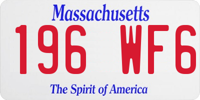 MA license plate 196WF6
