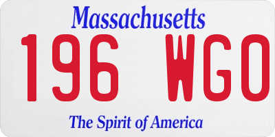 MA license plate 196WG0