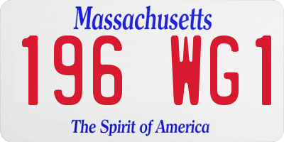 MA license plate 196WG1