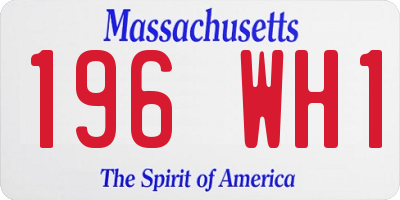 MA license plate 196WH1