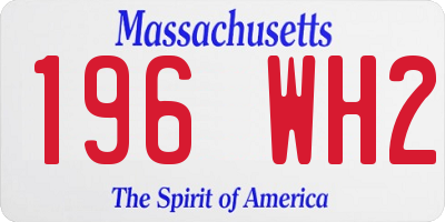 MA license plate 196WH2