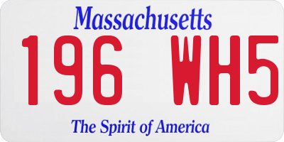 MA license plate 196WH5