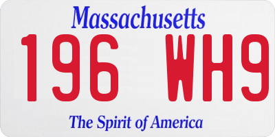 MA license plate 196WH9