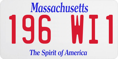 MA license plate 196WI1