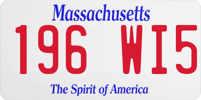 MA license plate 196WI5