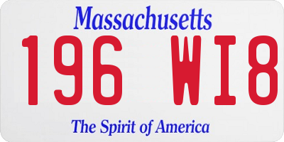 MA license plate 196WI8