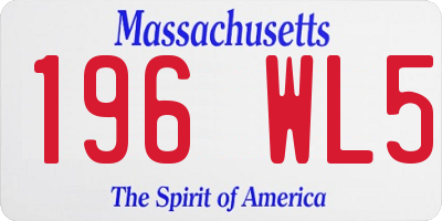 MA license plate 196WL5