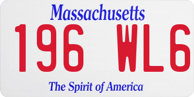MA license plate 196WL6
