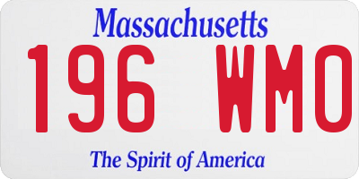 MA license plate 196WM0