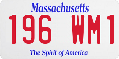 MA license plate 196WM1