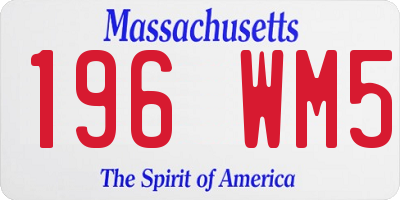 MA license plate 196WM5