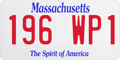 MA license plate 196WP1
