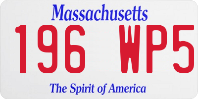 MA license plate 196WP5
