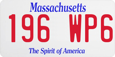 MA license plate 196WP6