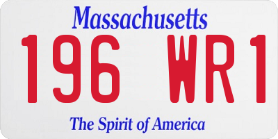 MA license plate 196WR1