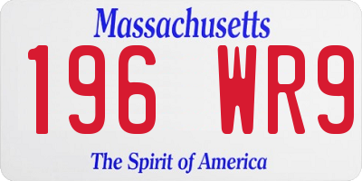 MA license plate 196WR9