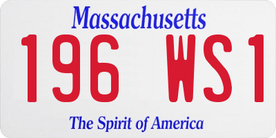 MA license plate 196WS1